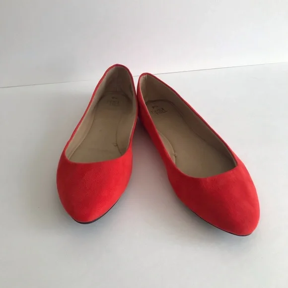 TIME & TRU Coral Ultra Suede Ballet Flats ~ Sz 9.5 - Picture 6 of 10